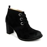 Hush Puppies Lover Womens Suede Leather Ankle Boots Ladies Heel - Black