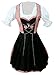 Dirndl World Womens Di04, 3 Piece Mini Dirndl Dress, Blouse, Apron, Sizes 4-22