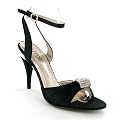 New Ladies Black Satin Strappy Sandles Womens Sizes 3-8