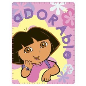 Dora The Explorer Adorable Flowers Fleece Blanket, Multi, 120 x 150 Cm