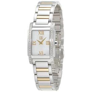 ESQ by Movado Women's 7101332 Kingston Two-Tone Stainless Steel Bracelet White Mother of Pearl Dial Watch