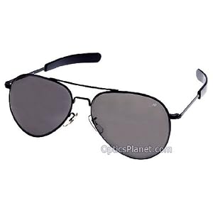 AO American Optical Flight Gear General Series Sunglasses Select Frame Color: Black, Select Lens Color/Upgrade: Polarized High Contrast Amber Polycarbonate, Select Temple Design: Bayonet, Select Lens Size: 58mm lens size - Large fit Model B-PHCAP-BNT-58