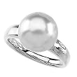 18K Palladium White Gold Paspaley South Sea Cultured Fine Round Pearl Ring - 12.00mm