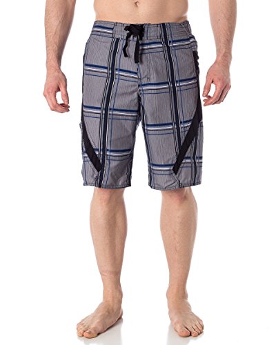 Men's Plaid Microfiber Hybrid Board Shorts