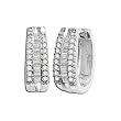 14K White Gold Diamond Hoop Earrings