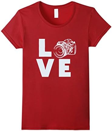 Women's Love Photography shirt Large Cranberry