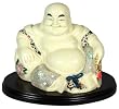 Interesting Funny Unique Birthday 40th 50th 60th Gift Idea - 7" Hotei Happy Buddha Resin Statue w/ Wood Stand