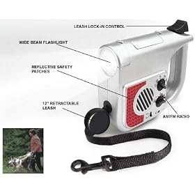 Retractable Dog Leash with Light and Radio by 