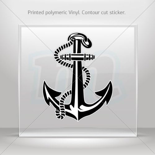 Decals Sticker Anchor car Boat Vehicle ATV jet-ski Garage door 6 X 4.7 Inches Vinyl color print 0600 XZE44