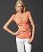 TOMMY HILFIGER Striped Henley Shirt with Ruching