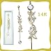 14k Gold Belly Ring 2 Butterfly Design with Clear CZ / Dangle - Sold Individually