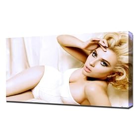 scarlett-johansson-34766 - Impression De Toile Artistique - Taille Du Cadre 40x60cm - Tr�s haute Qualit� - Emball� Avec Du Mat�riel Professionnel Dans Un Solide Cadre De 5cm Pr�t � �tre Accroch�.