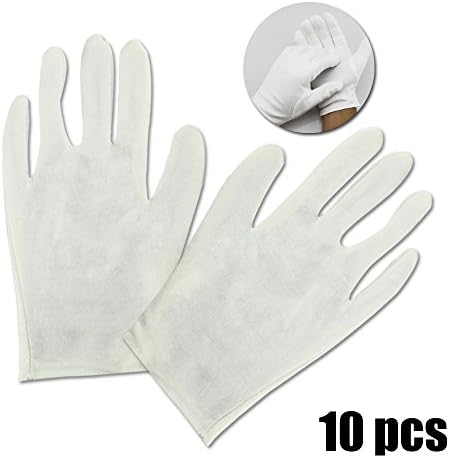 Ollow Hollow 10 pairs white Ladies Coin inspection gloves Solid