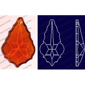 38mm Amber French Cut Crystal Prisms-set of 10 pcs #911-38 by Asfour