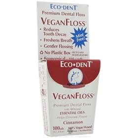 Eco-DenT Premium Dental Floss VeganFloss, Cinnamon 100 yards (Pack of 5)