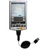 Einziehbares USB Kabel f�r Sony Clie T600 mit Hot Sync und aufladen Einsatzm�glichkeiten  von Gomadic mit TipExchange Technology