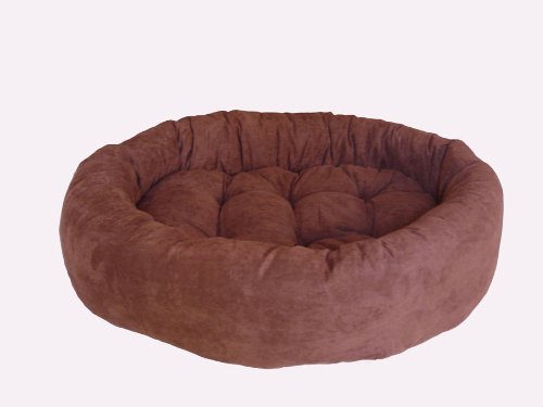 X-Large 50″ Premium Quality Pet dog Micro-Velvet donut bed *Coffee*
