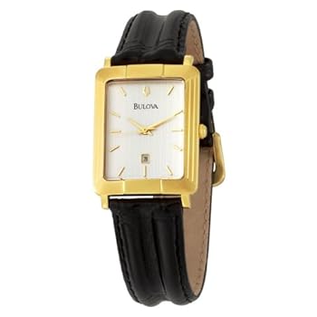 Bulova Hommes 97B40 coque noire Tortue montre-bracelet en cuir