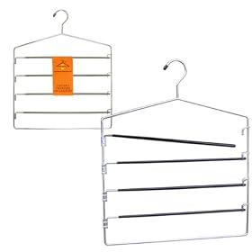 PACK OF 3 PREMIUM NON-SLIP TROUSER BAR HANGERS with 4 swing out arms