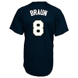 MLB Milwaukee Brewers Ryan Braun Full Button Down Synthetic Replica Batting Practice Jersey,Large