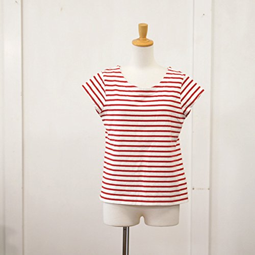 (ダナファヌル) DANA FANEUIL ボーダー柄後ろ開きフレンチスリーブカットソー