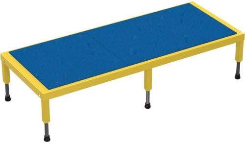 IHS AHT-H-2460 Ergo-Matting Adjustable Work-Mate Stand with Powder Coated Safety Yellow Finish, Steel, 60" Length x 24" Width Deck, 500 lbs Capacity, 9" - 14" Height