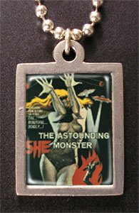 Click here to buy Hand Made Womens Retro Astounding She Monster Chain Necklace Pendant.