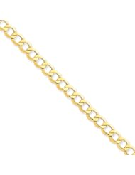 14k 6.0mm Semi-solid Curb Link Chain, Best Quality Free Gift Box Satisfaction Guaranteed