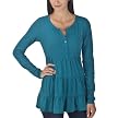 Mossimo Supply Co. Juniors Henley Tiered Shirt - Fiji Teal