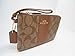 Coach Crossgrain Leather Corner Zip Wristlet Khaki Saddle