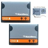 SET of 2 OEM Blacberry Fs1 Batteries for New Torch 9800 + DBRoth Micro Sd USB Reader