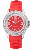 TOM WATCH Ladies wrist watch with crystals CRYSTAL 44 mm Strawberry Red, Size XL (133-18)