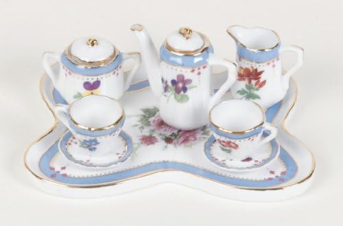 Mini Floral Porcelain Tea Set - Blue
