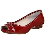  : Clarks Women's Bluebird Peep Toe Ballet Flat,Red,7 M