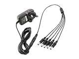 9V Multi-Plug 5 Way Power Supply for Boss CE-5 CEB-3 FDR-1 LMB-3 PH-3 PW-10 - Replacement Guitar Effect Pedal AC Adapter with 1-In 5-Out DC Splitter