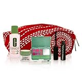Clinique Travel Set (Red with White Dotted Swirls) 6 Piece Set