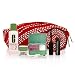 Beauty : Clinique Travel Set (Red with White Dotted Swirls) 6 Piece Set