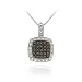 Sterling Silver 1/4ct TDW Champagne Diamond Square Necklace, 18"