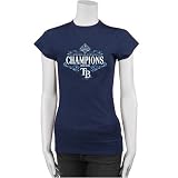 Tampa Bay Rays Ladies Navy Blue 2008 MLB American League Champions Tunic Length T-shirt