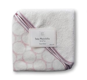 SwaddleDesigns Organic Cotton Baby Washcloth Set - Pastel Pink Mod Circles on Ivory