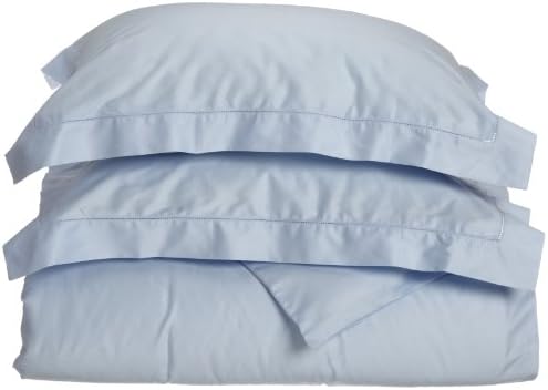 Tuscany Fine Italian Linens Milange 300 Thread Count Egyptian Cotton Full/Queen Duvet Cover Set, Light Blue