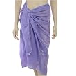Sarong Pareo Wrap, Lavender Colored Paisley Lotus Flower Sheer Lightweight Cotton Print