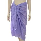 Sarong Pareo Wrap, Lavender Colored Paisley Lotus Flower Sheer Lightweight Cotton Print