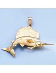 3d Gold Charm Sailfish Satin