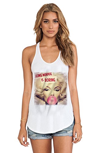 55 Clothing Women's Marilyn Monroe Being Normal Is Boring Vintage Tank Top Large White