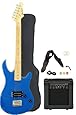 Full Size Blue Electric Guitar with Amp, Case and Accessories Pack Beginner Starter Package