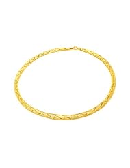 .925 Sterling Silver Yellow Gold Plated 4mm Criss Cross Mesh Design Italian Necklace - 18" Inches