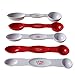 CLEARANCE SALE Double Ended Measuring Spoons -- Measure 2 Ingredients Simultaneously - The Flat Base on the Spoons Allow You to Prepare Ingredients in Advance Without Spilling.