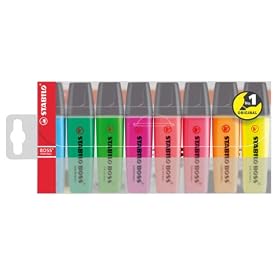 Stabilo BOSS Highlighters, Wallet of 8 Assorted Colours