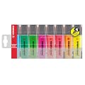 STABILO - surligneur "BOSS ORIGINAL", en �tui PET de 8 pieces pointe biseaut�e, largeur de trac�: 2,0 - 5,0 mm, ne s�che pas m�me s'il reste ouvert pendant 4 heur